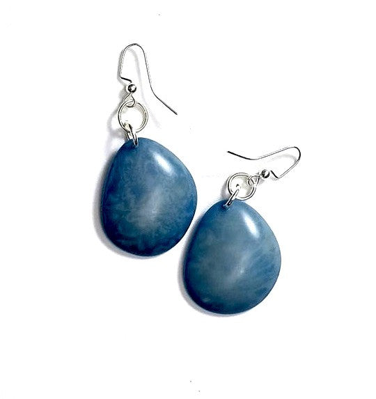 Eco-friendly jewelry Renewable tagua nut earrings, Aleta Bluebird, Upland Road | Eco-Boutique