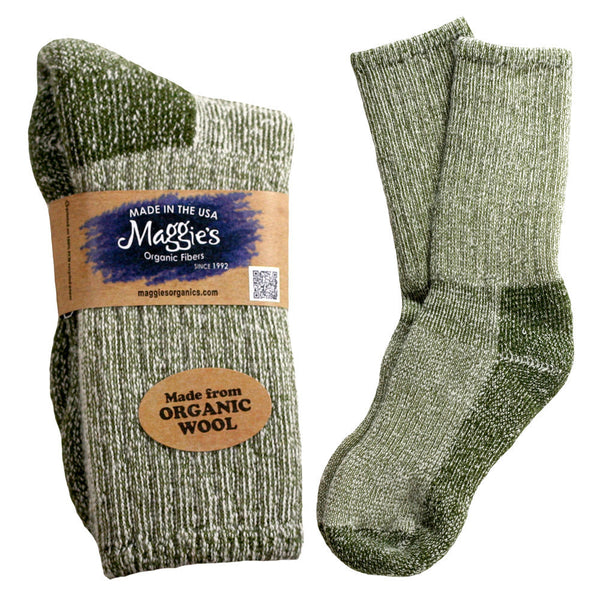 Organic Wool Killington Mountain Hiking Socks, Green