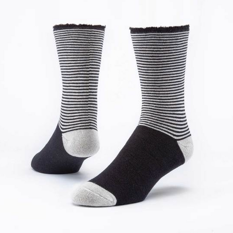 Recovery Socks - Black Striped or Black - Organic Cotton w/ Non-binding Top