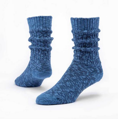 Solid Color Ragg Socks - Organic Cotton - in NAVY or PURPLE