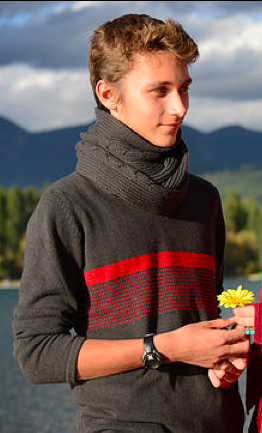 Impala Men's Organic Cotton Sweater - In 3 Colorways: Slate/Perle, Slate/Poppy, Poppy/Slate