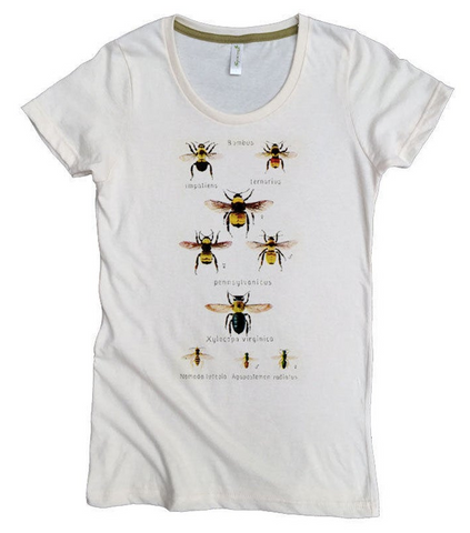 Organic Cotton Womens Bee T-shirt Illustrated