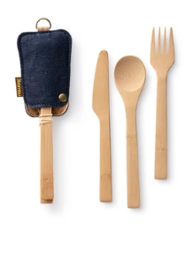 Reusable Bamboo Utensil Travel Set-Sustainable Hemp Cover