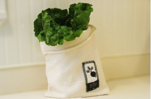 Vejibag - Undyed organic cotton vegetable crisper bag for the refrigerator