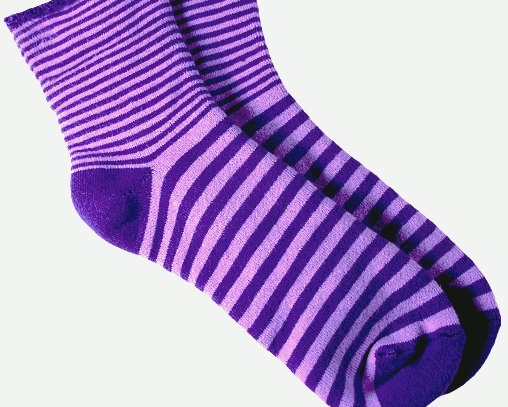 Purple Striped Organic Cotton Snuggle Socks by Maggie's Organics