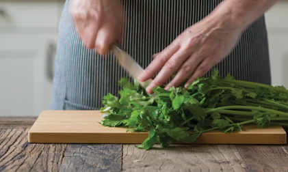 Sustainable "Undercut" Bamboo Cutting Board