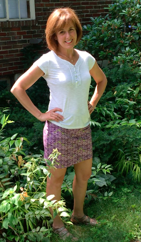 Lightweight Mini Skirt - Organic Cotton - in Grey Print or Marsala Print