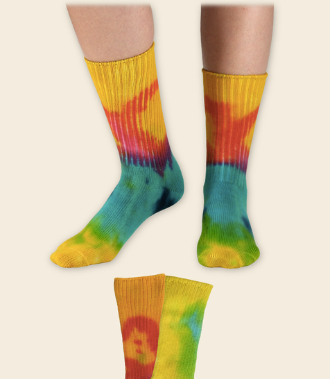 Tie-Dyed Organic Cotton Crew Socks - Bold or Lite