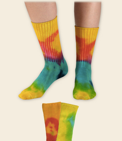 Tie-Dyed Organic Cotton Crew Socks - Bold or Lite