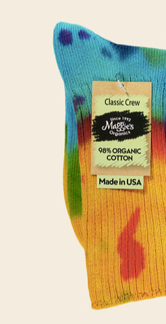 Tie-Dyed Organic Cotton Crew Socks - Bold or Lite