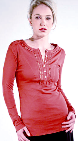 Lucinda 100% organic cotton women's shirt long-sleeve