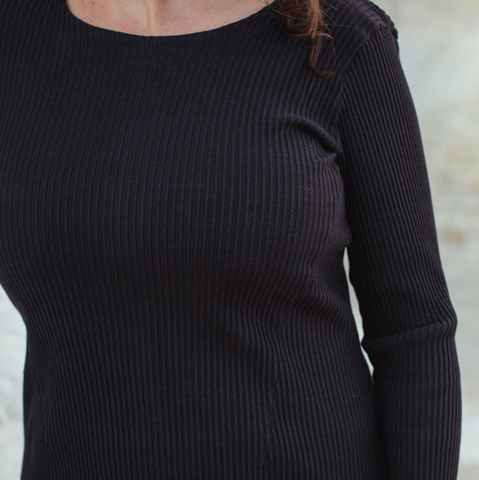 Wide Rib Tunic, Organic Cotton - in Teal or Aubergine