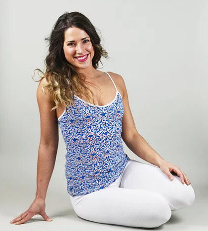 Organic cotton cami with adjustable straps