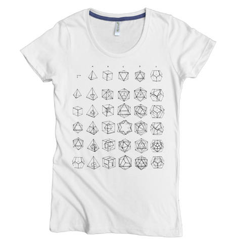 Platonic Solids T-shirt for women, in several colors