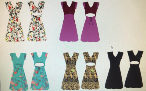 Bali Dress - Solid Black, or Pagoda Blue w Print - Organic Cotton