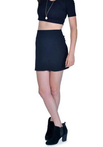 Short Andy Skirt - Organic Cotton - Black, Graphite, Mushroom