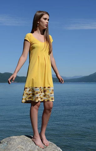 Iberia Dress - In Pagoda Blue or Sunflower - Organic Cotton