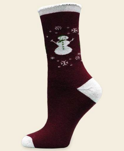 Organic Merino Wool "Snuggle" Socks - Unisex: Polar Bear, Snowman, Candy Cane