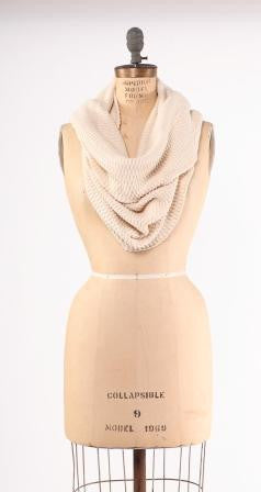 upcycled cotton natural infinity scarf, tube snood