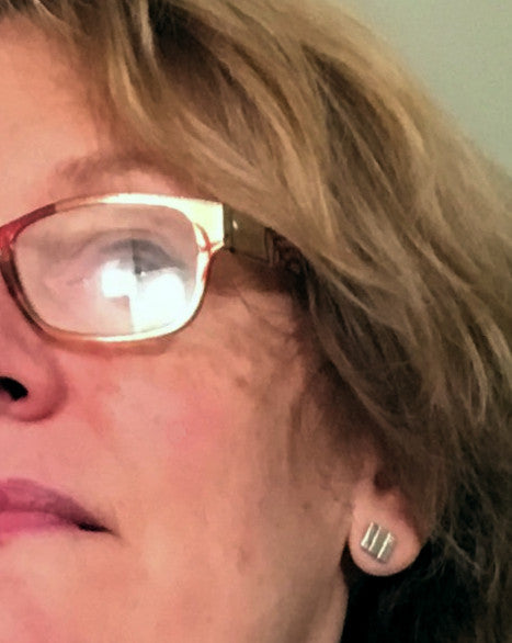 Birch Bark Silver Stud Earrings