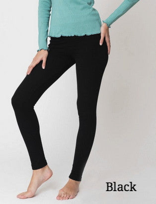Brody Flatknit Black Organic Cotton Leggings