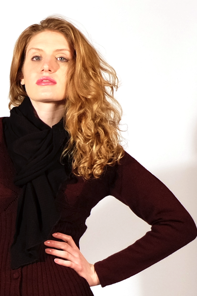 Black Frisco Wrap, Bamboo and Organic Cotton Scarf