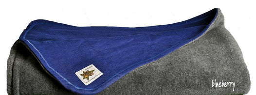 Hemp & Recycled Fleece Dog Blanket, in Blueberry or Ash 