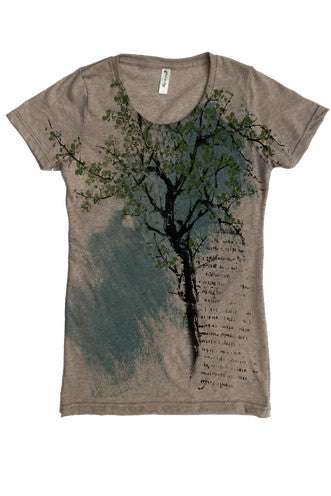 Recycled cotton women's t-shirt, Bonsai t-shirt
