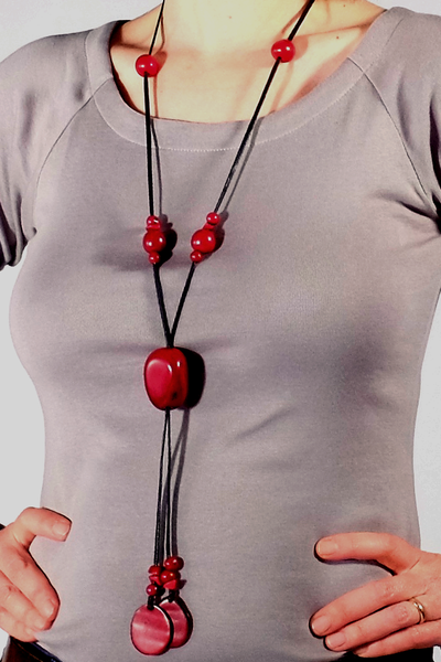 Sustainable Tagua Nut Lariat Necklace 