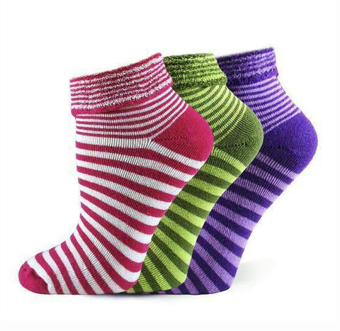 Organic Cotton Striped Snuggle Socks in 3 Color Choices