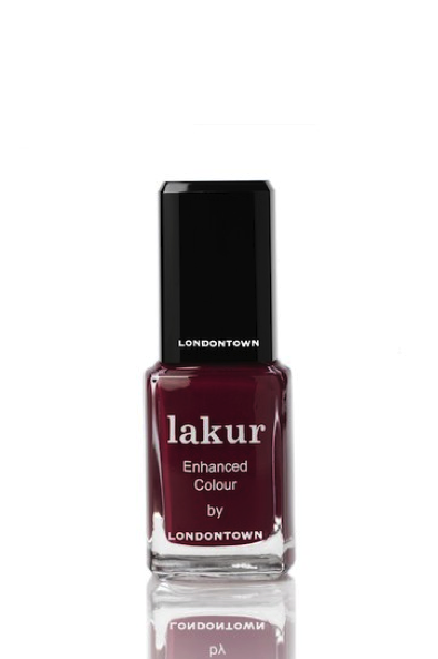 Guarded Jewel dark red 5-free nail polish, Londontown Lakur