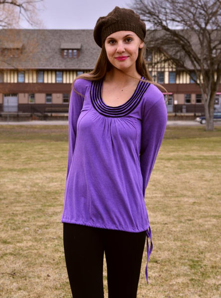 Katya top Organic Cotton Long Sleeve - light purple orchid