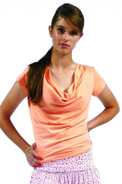 Organic cotton shirt for women, Lavandine top salmon