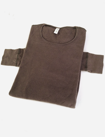 Mini waffle 100% organic cotton thermal shirt, mushroom