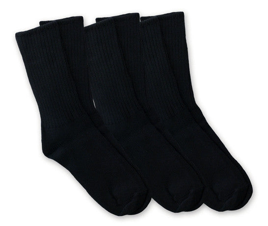 Organic cotton Crew Socks, Maggie's Organics, Black tri-pack