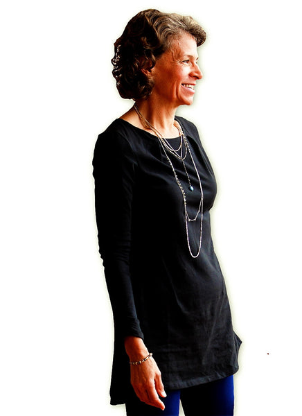 Tuck Tunic - Organic Cotton - In Grey, Violet, Black and Brown