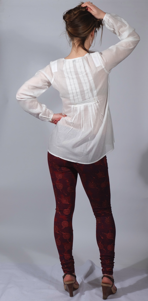 Organic woven Cotton Women's Shirt, Fair-trade made, with Ballerina Leggings