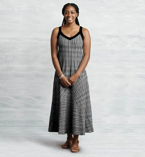 Organic Cotton Sleeveless Striped Dress Reversible Maggies