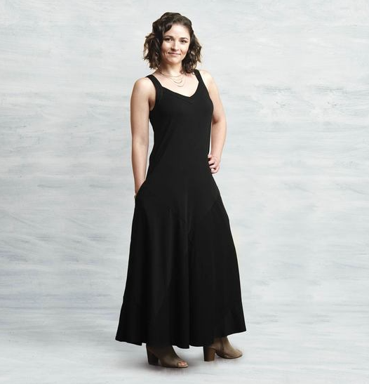 Black Organic Cotton Sleeveless Dress Reversible Maggies