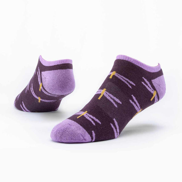 Purple Dragonfly Organic Cotton Footie Socks