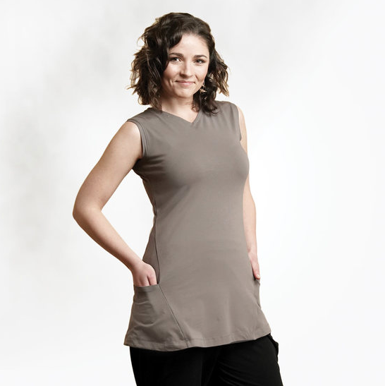 "Sable" Organic Cotton Two-way sleeveless tunic, by Maggies
