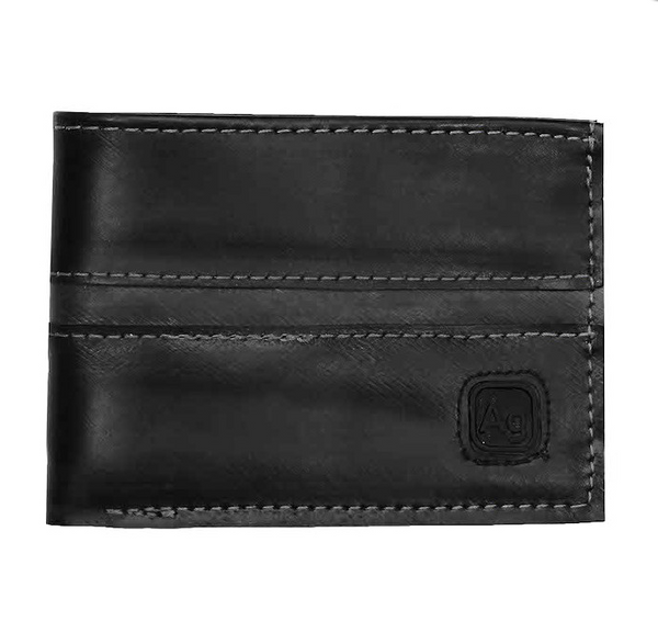 Franklin Wallet, silver thread, made from upcycled innertubes by Alchemy Goods | Upland Road