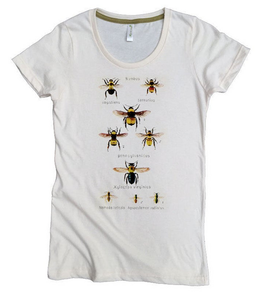 Organic Cotton Womens Bee T-shirt Illustrated