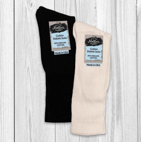 Diabetic Socks in Black or Natural - Organic Cotton