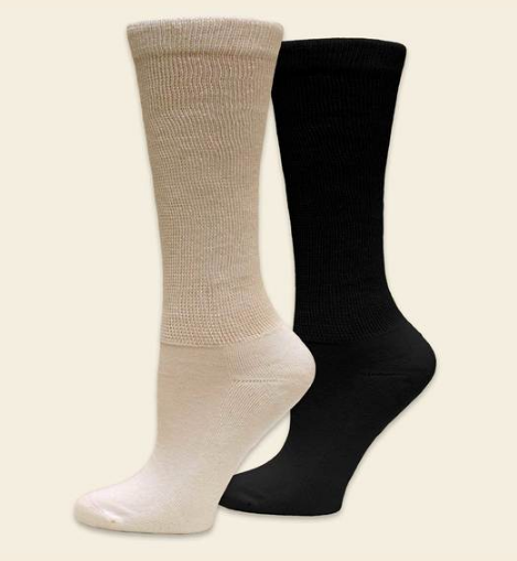 Organic Cotton Diabetic Socks in Natural or Black