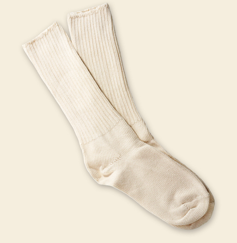 Sensitive Skin Organic Cotton Crew Socks - Natural or Black