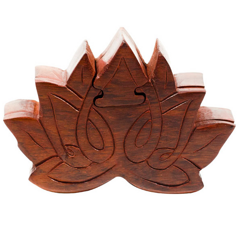 Sustainable Wooden Lotus Puzzle Box