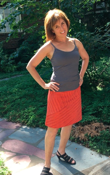 Organic Cotton Bias Cut Skirt - Tangerine Stripe, Kaikias Camisole