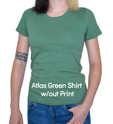 Atlas Green Organic Cotton Women's t-shirt (comes imprinted with Human Being graphic)