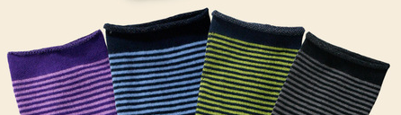 Organic Cotton Socks-Striped Cushion Crew by Maggie's Organics